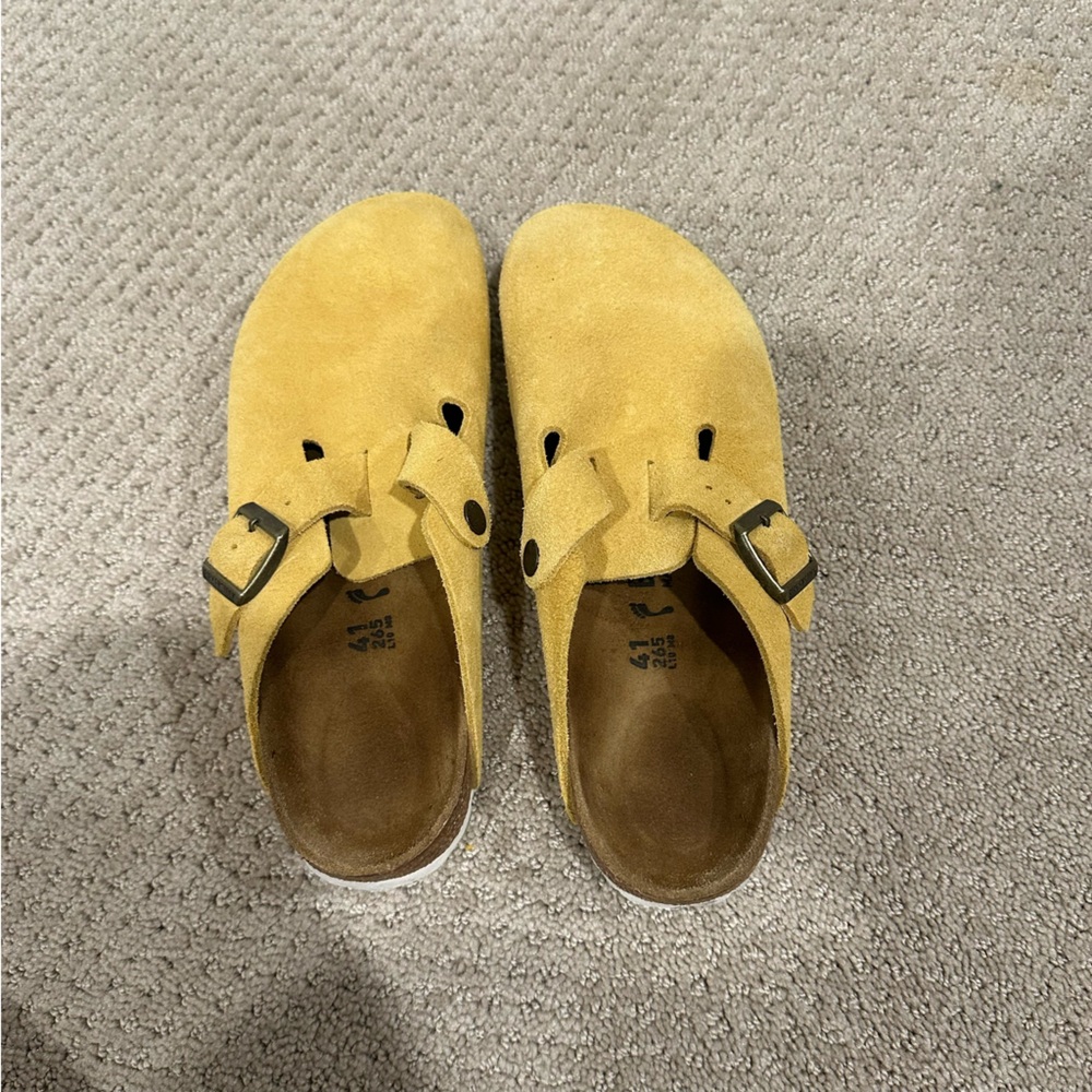 Birkenstock Boston Clog Yellow Suede